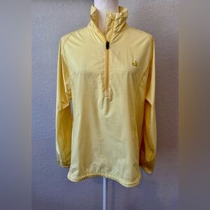 Magnolia Lane Tech Yellow Gingham Rain Jacket Packable Women's Size M HTF